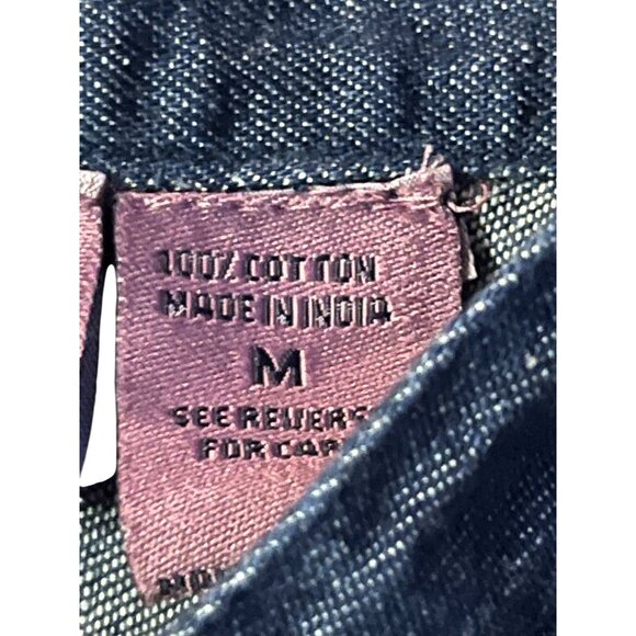 Vintage 90s Premier International Denim Blouse Womens M Removable Collar Pumpkin - Picture 8 of 16